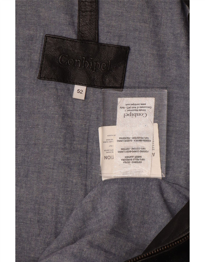 CONBIPEL Męska kurtka skórzana IT 52 duża czarna skóra