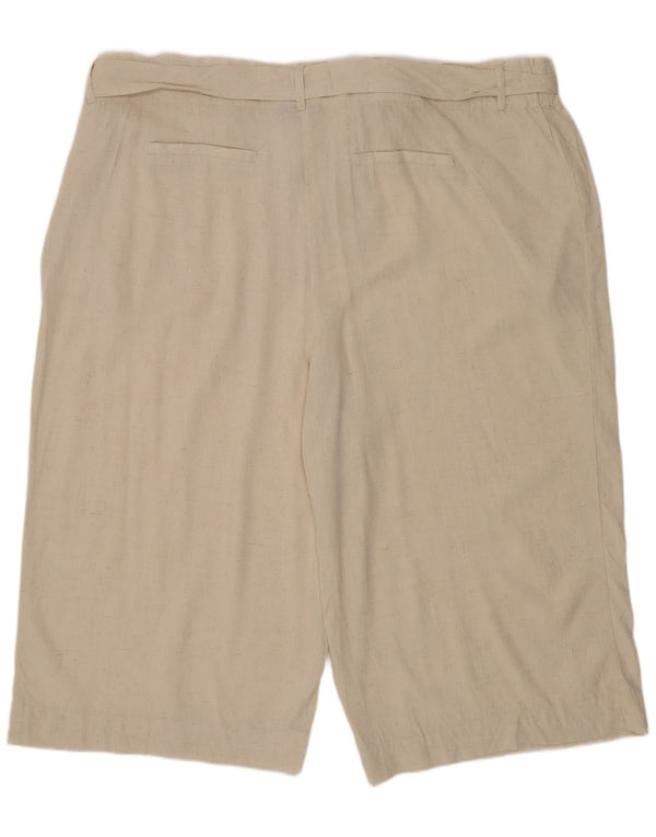 Spodenki Chino Marks & Spencer Damskie Autograph UK 24 3XL W48 Beżowe Lniane
