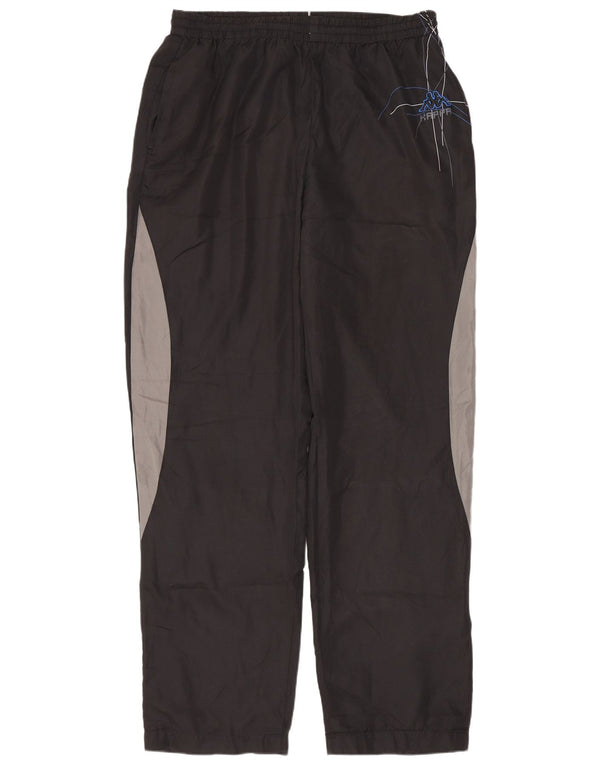 Męskie spodnie dresowe Kappa, duży czarny poliester z blokami kolorów