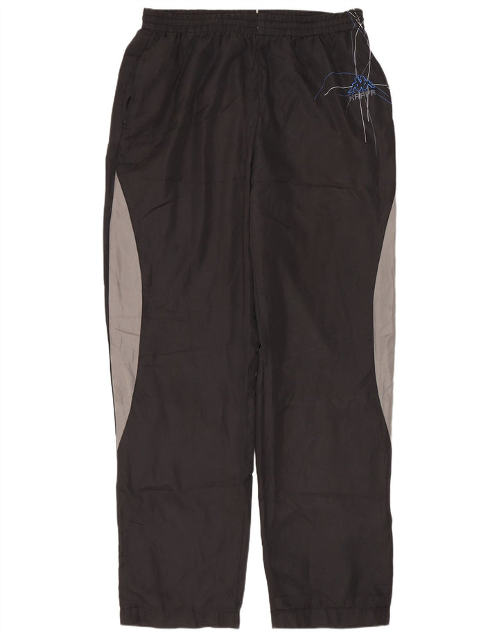 Męskie spodnie dresowe Kappa, duży czarny poliester z blokami kolorów