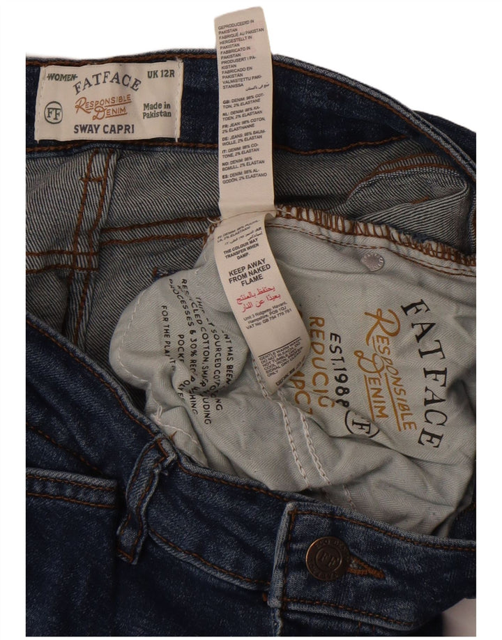 Damskie dżinsy Capri Fat Face Sway UK 12 Medium W30 L20 Niebieska bawełna