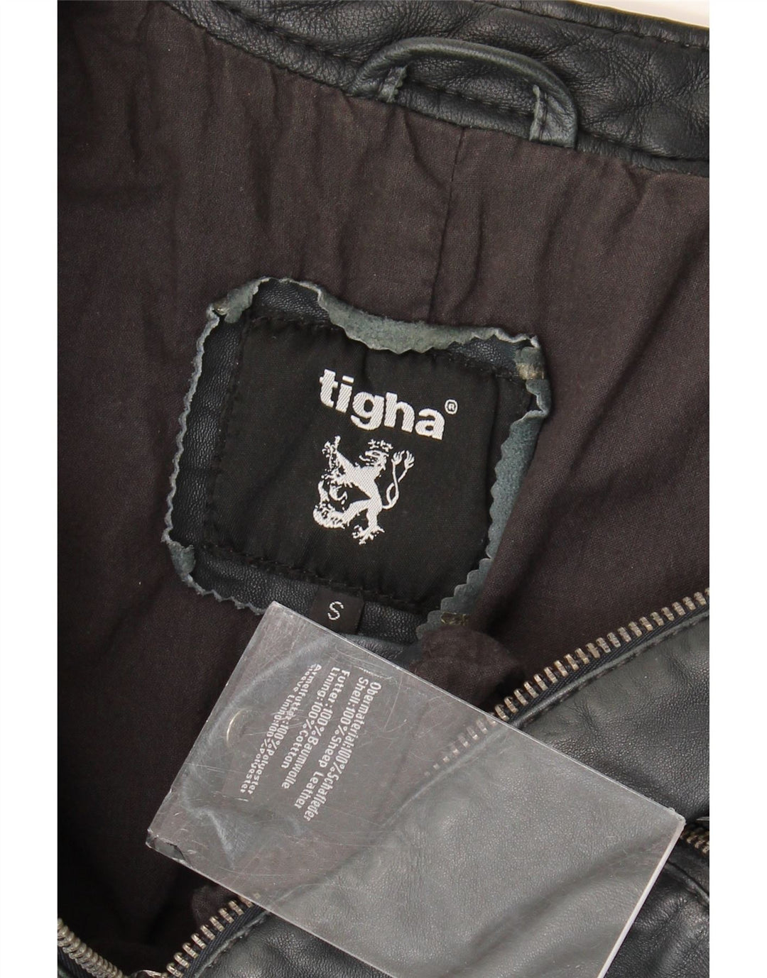 Damska skórzana kurtka motocyklowa Tigha UK 10, mała czarna skóra owcza