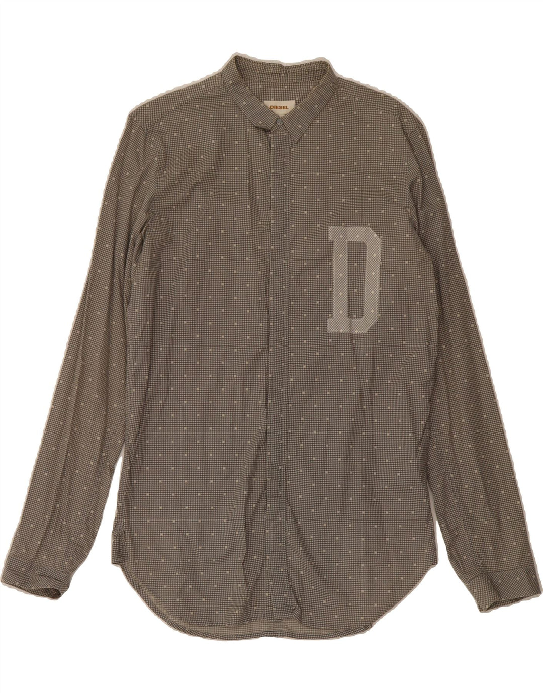 DIESEL Mens Abstract Pattern Shirt Large Grey Cotton Vintage Diesel and Second-Hand Diesel from Messina Hembry 