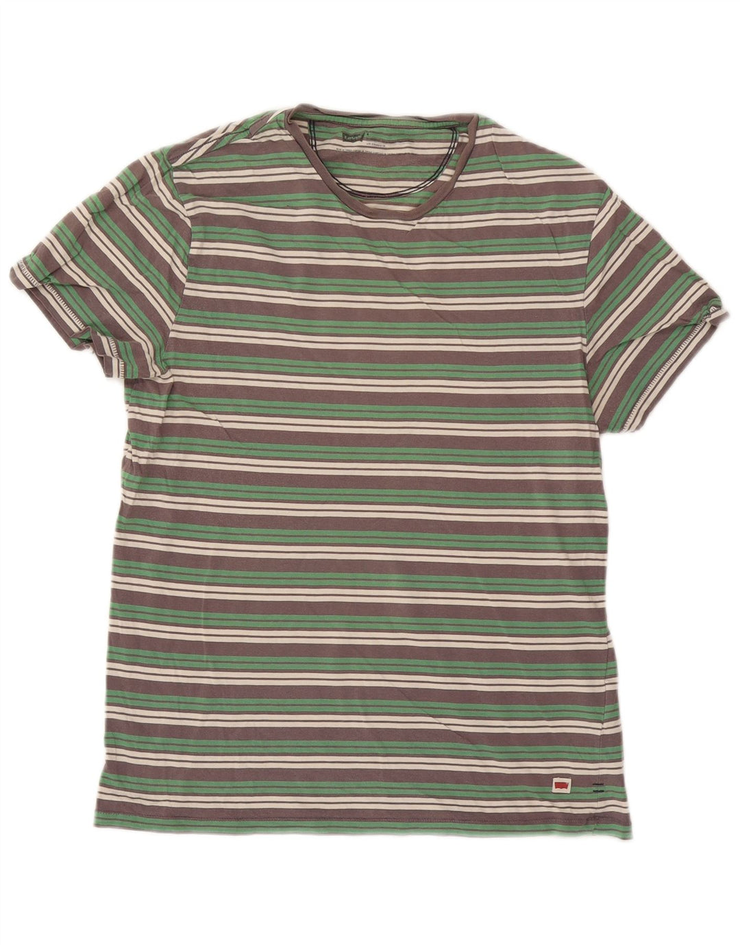 Męski t-shirt Levi's Top, bawełniany, w średnie zielone paski