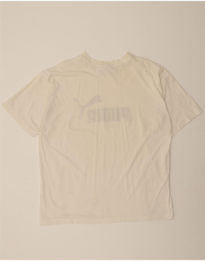 PUMA Mens Graphic T-Shirt Top XL White Vintage Puma and Second-Hand Puma from Messina Hembry 