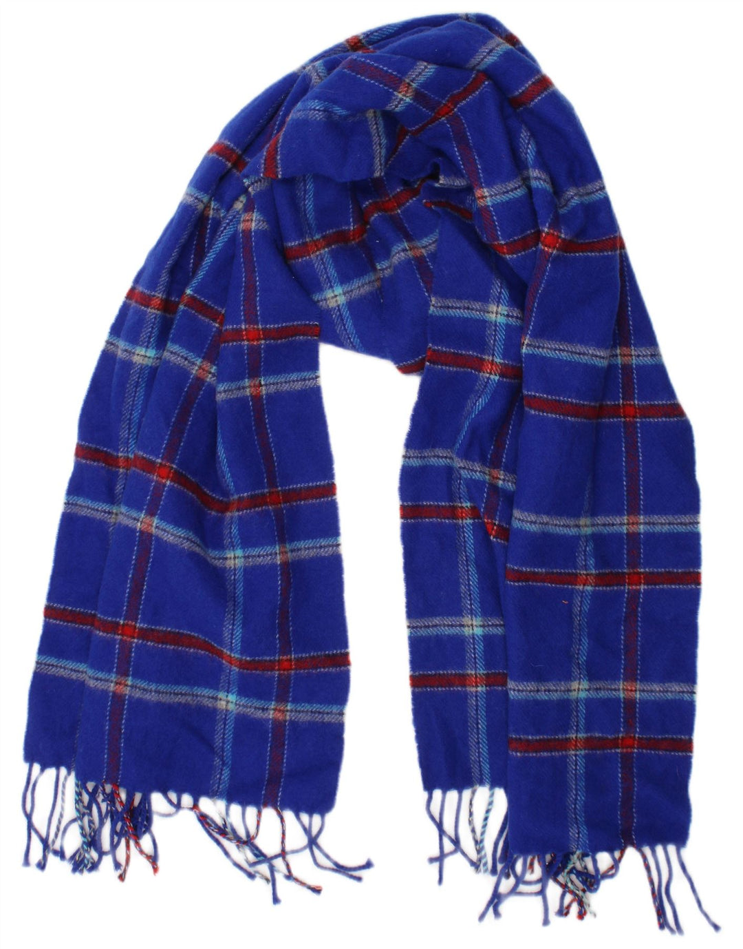 Jack Wills Męski szalik z dzianiny w jednym rozmiarze, klasyczna niebieska krata
