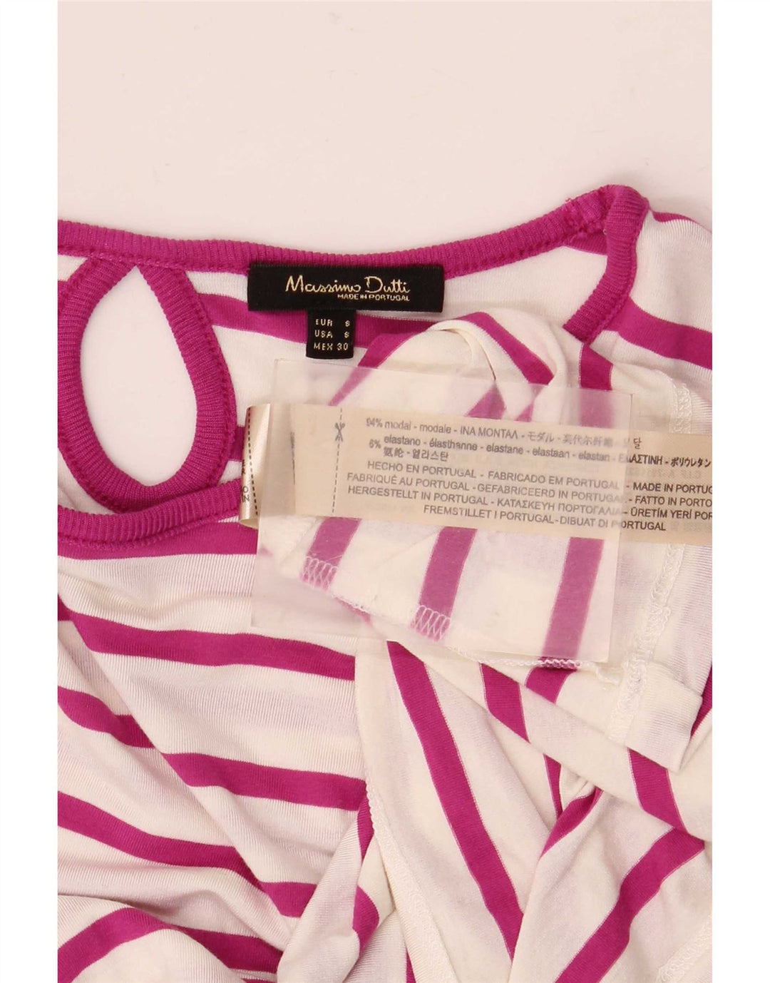 Damski top Massimo Dutti z długim rękawem UK 10 w małe białe paski, modal