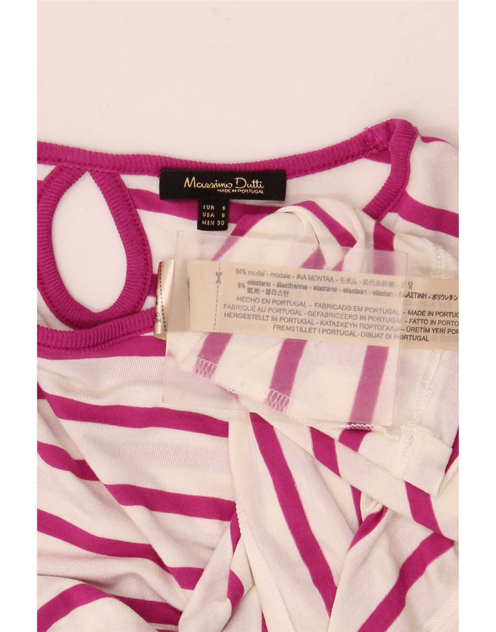 Damski top Massimo Dutti z długim rękawem UK 10 w małe białe paski, modal