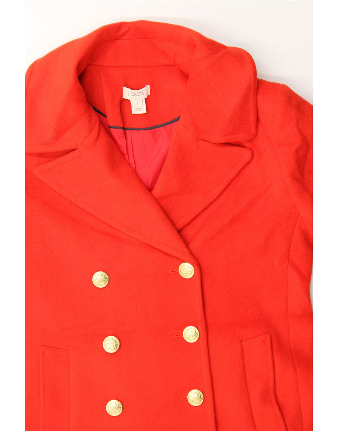 J. CREW Womens Loose Fit Double Breasted Coat US 0 XS Red Polyester Vintage J. Crew and Second-Hand J. Crew from Messina Hembry 