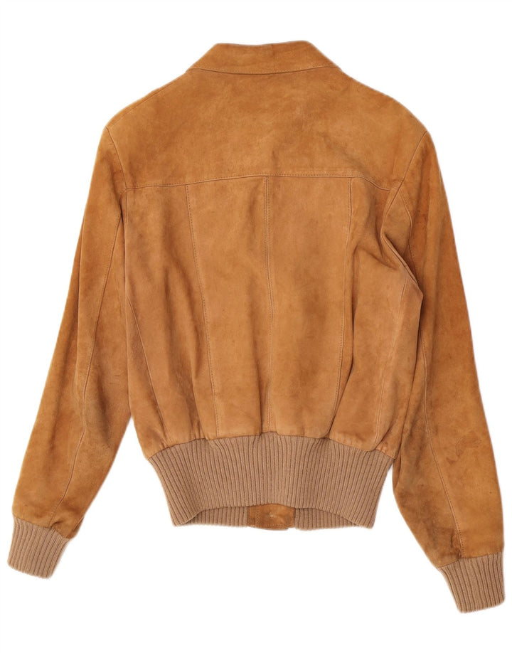 Vintage męska kurtka bomber zamszowa IT 48 średni beż