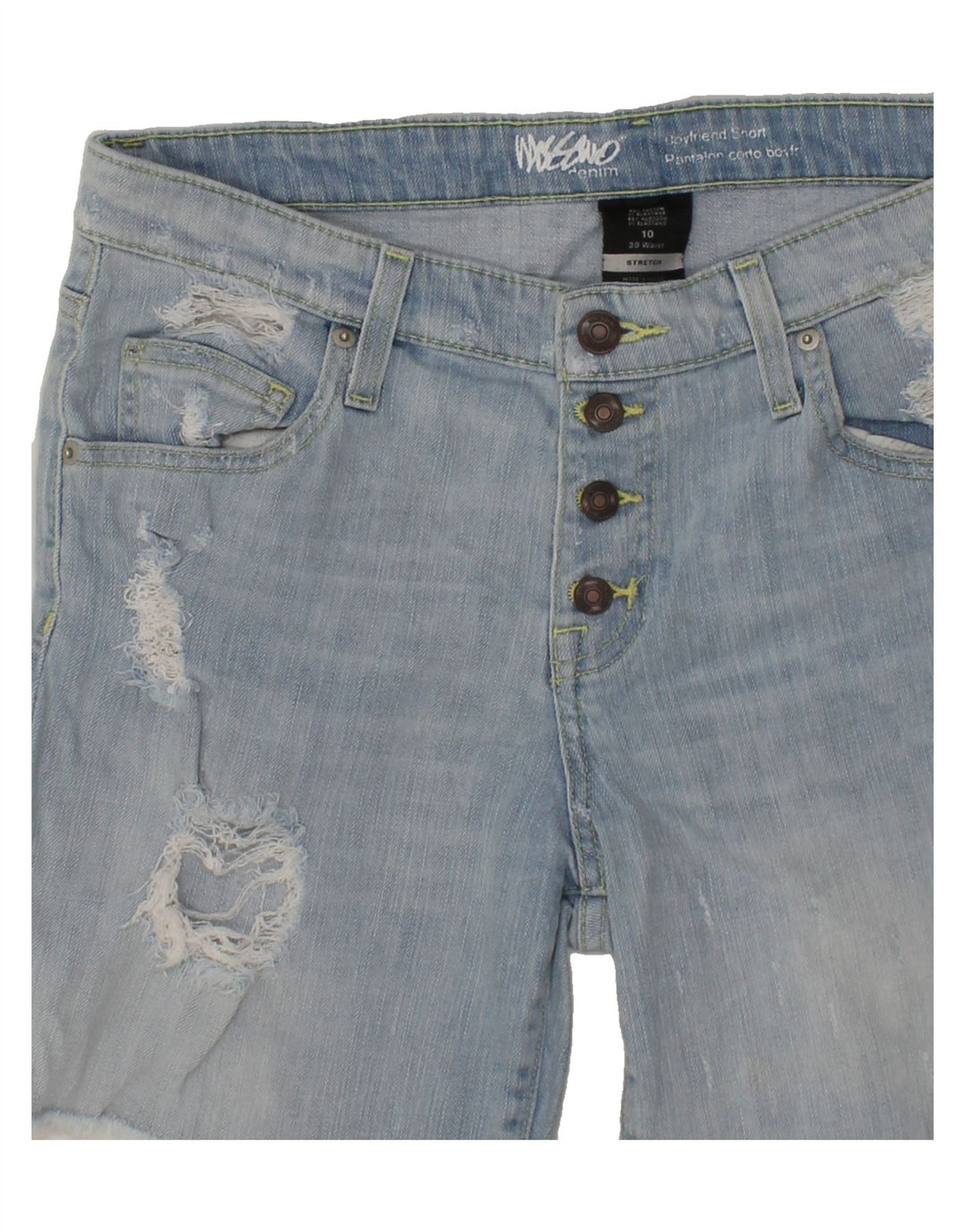 MOSSIMO Womens Distressed Denim Shorts US 10 Large W30 Blue Cotton Vintage Mossimo and Second-Hand Mossimo from Messina Hembry 