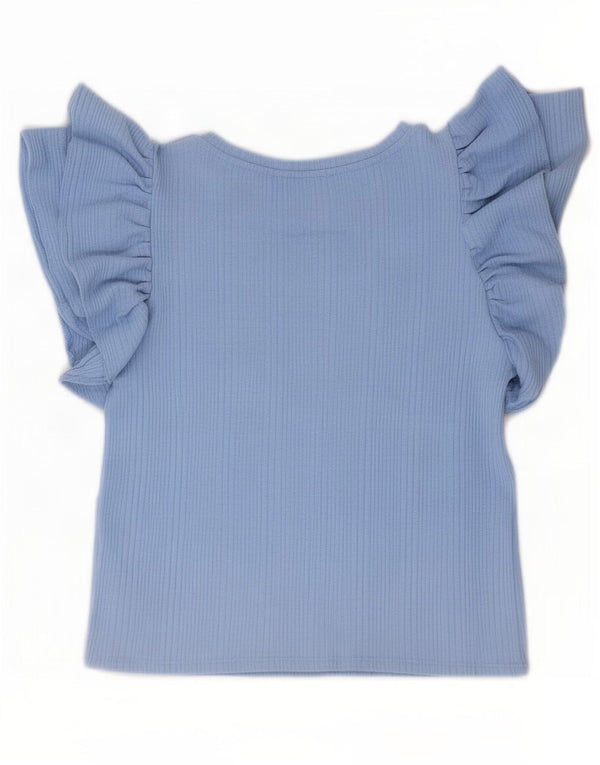 Damski krótki t-shirt Zara UK 14, duży niebieski