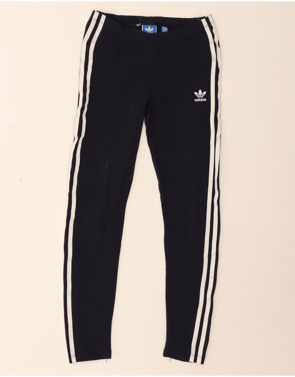 Adidas Girls Leggings 13-14 Years  Navy Blue Cotton