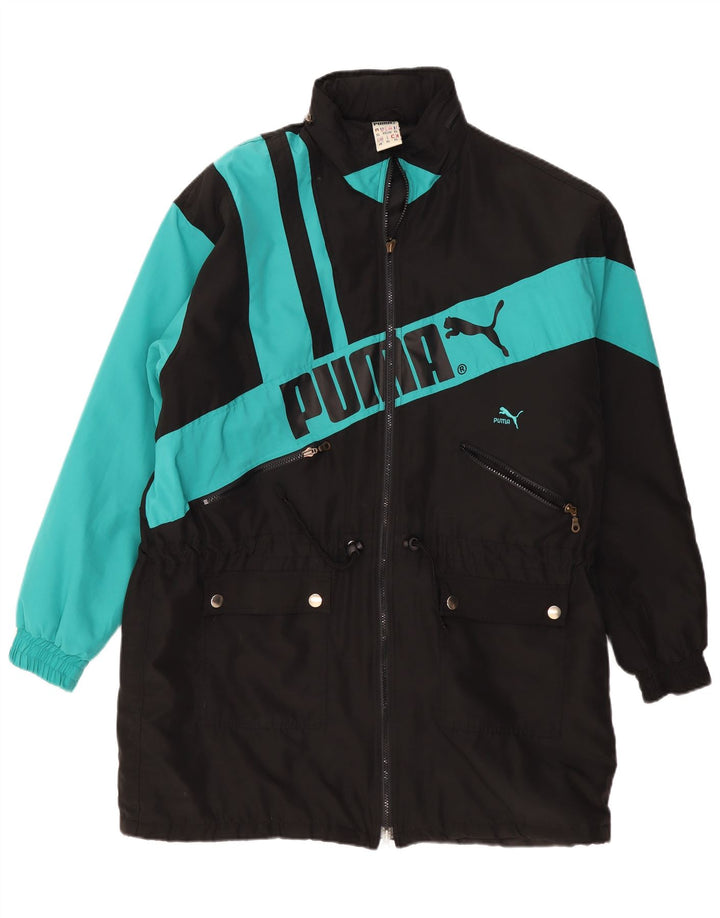 Męski wiatrówka Puma Graphic UK 44 2XL Czarny poliester z blokami kolorów