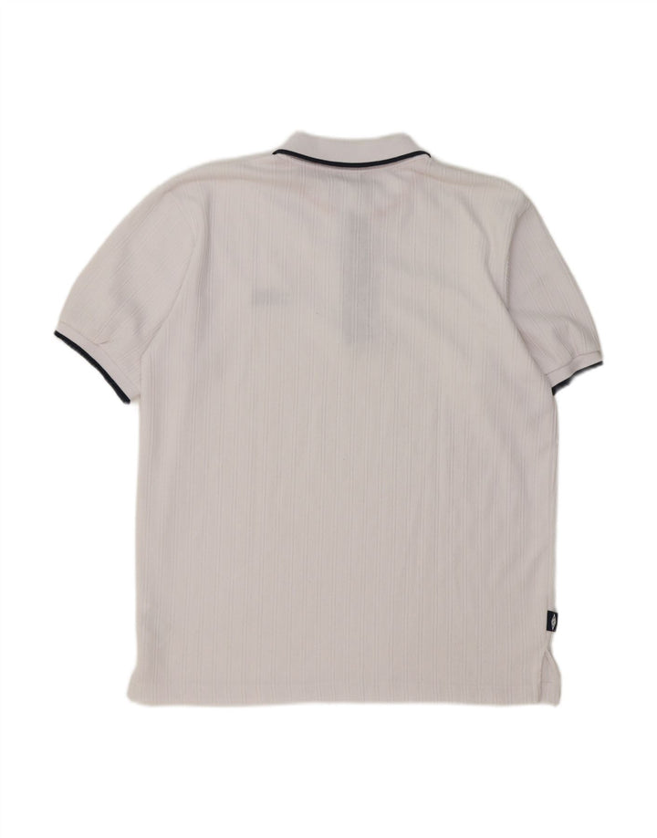 UMBRO Mens Relaxed Fit Polo Shirt Medium White Polyester