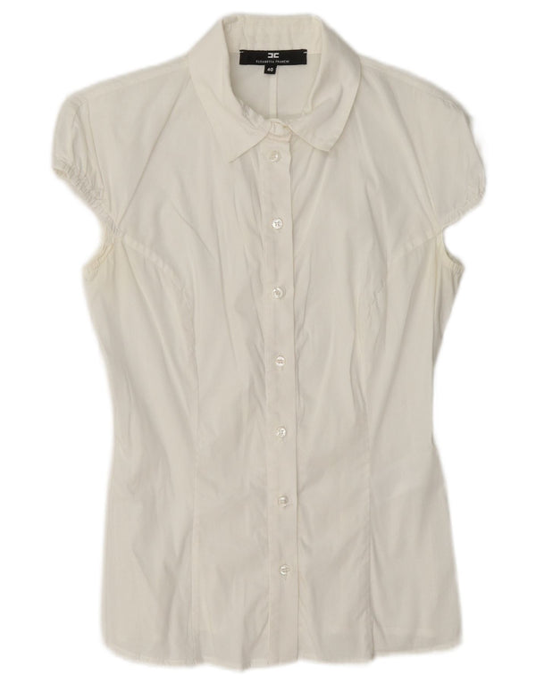 Damska bluzka z krótkim rękawem Elisabetta Franchi IT 40 Small White