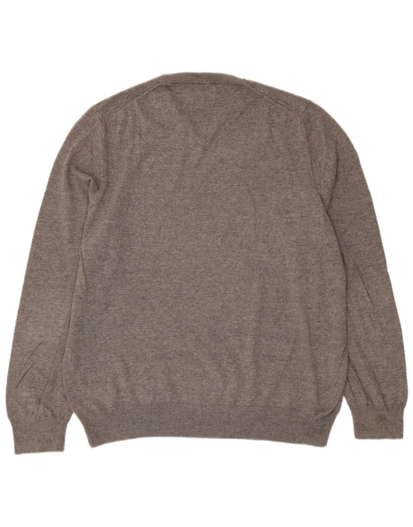 Marks & Spencer Męski sweter z okrągłym dekoltem XL, szary, bawełniany