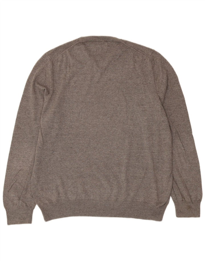 Marks & Spencer Męski sweter z okrągłym dekoltem XL, szary, bawełniany