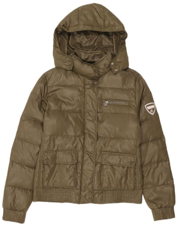 Damska ocieplana kurtka z kapturem Champion UK 14, średni khaki, poliester