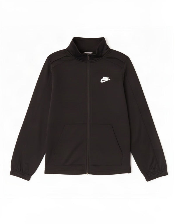 Nike Boys Graphic Tracksuit Top Jacket 10-11 Years Medium Black Polyester