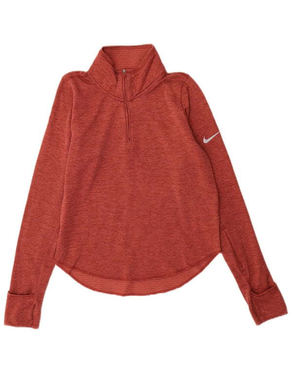 Damska bluza dresowa do biegania Nike Dri Fit UK 6 XS, czerwona nakrapiana
