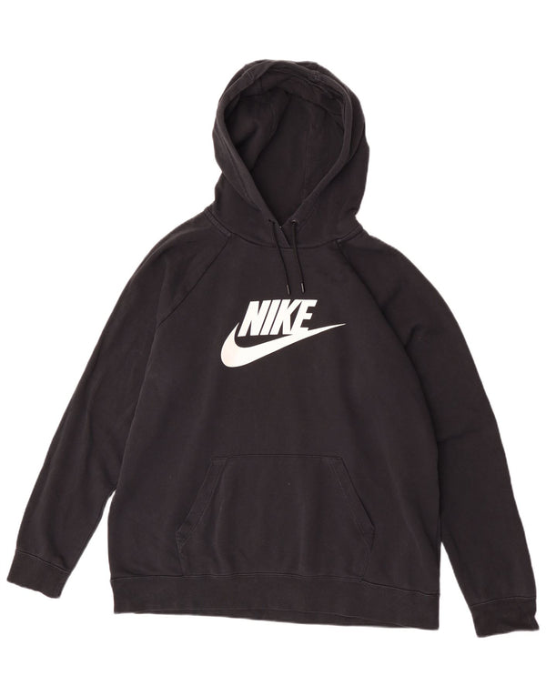 Damski sweter z kapturem Nike Graphic UK 18 XL, czarny poliester