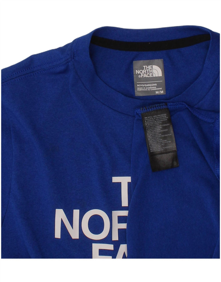THE NORTH FACE Boys Graphic T-Shirt Top 9-10 Years Medium  Blue Polyester