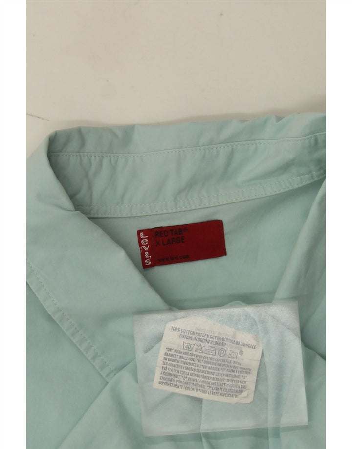 Koszula męska z krótkim rękawem Levi's XL, niebieska, bawełniana