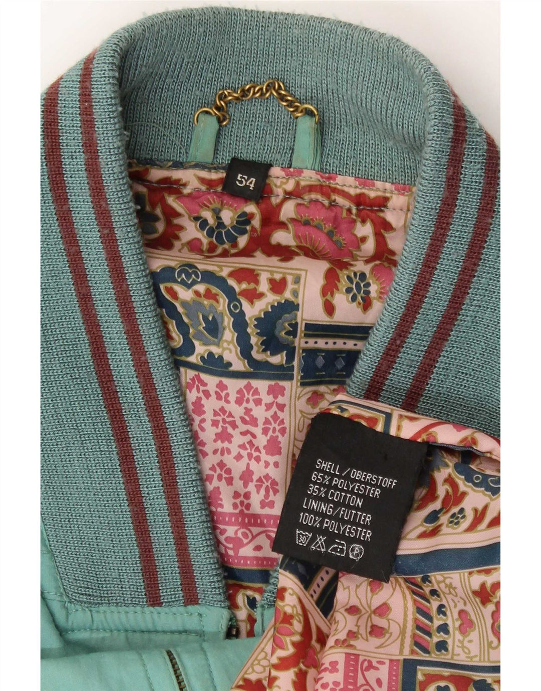 Męska kurtka bomberka w stylu vintage IT 54 2XL z poliestru w niebieskie paski