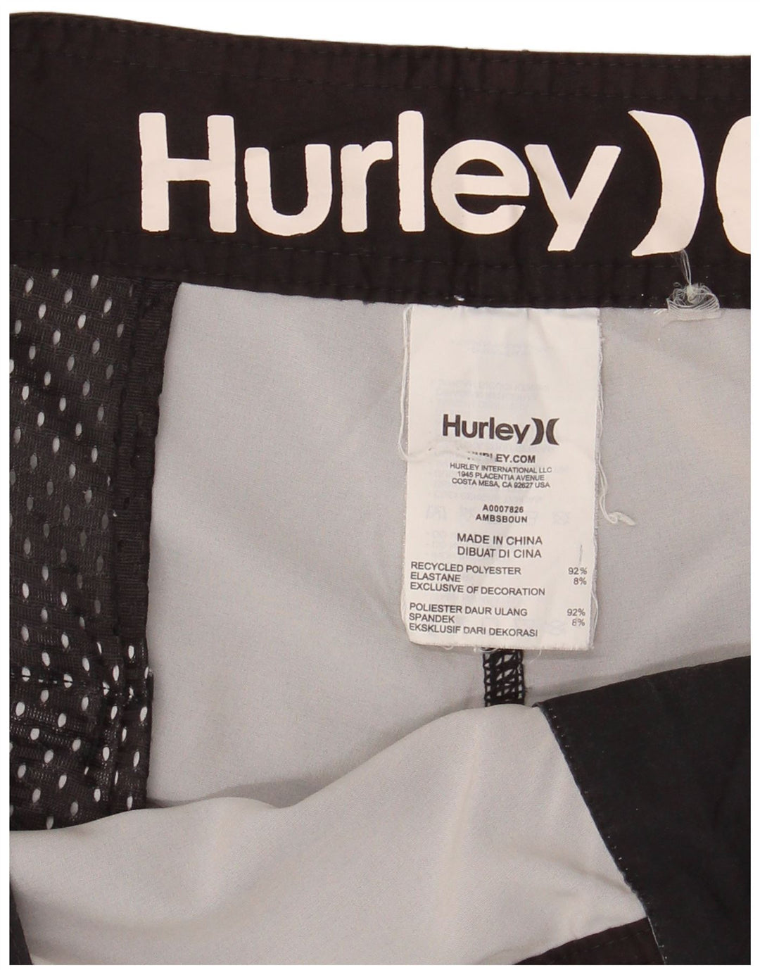 Męskie spodenki kąpielowe Hurley XL, poliester w czarne paski
