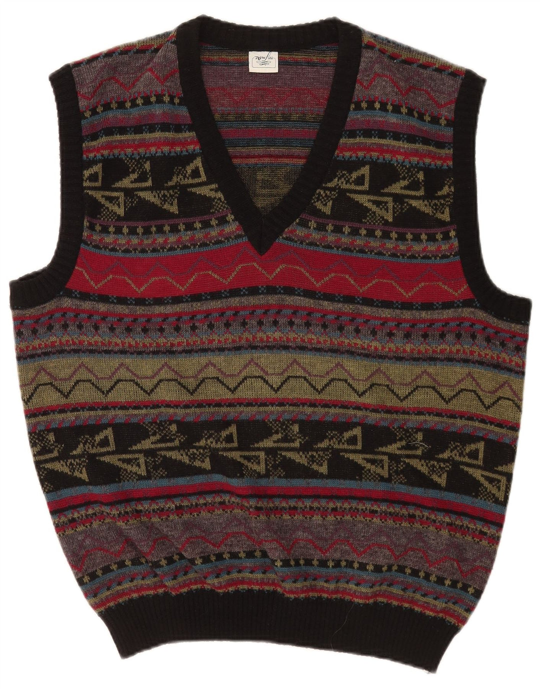 Podkoszulek męski w stylu vintage, duży, wielobarwny, geometryczny akryl