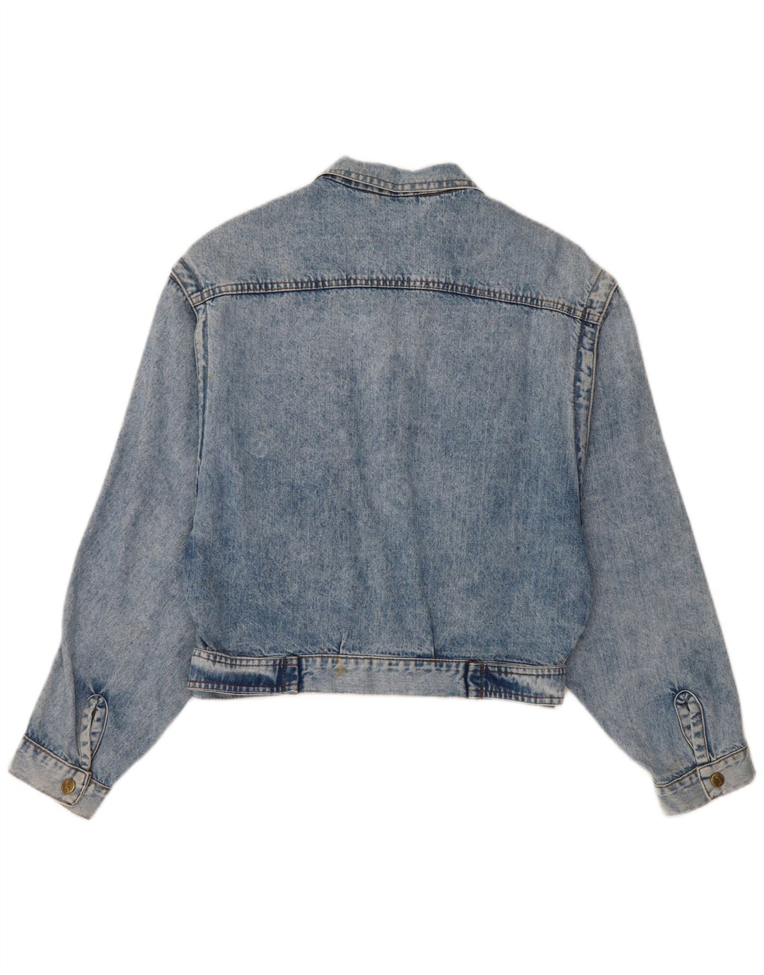 Damska kurtka dżinsowa w stylu vintage UK 12, średnia niebieska bawełna