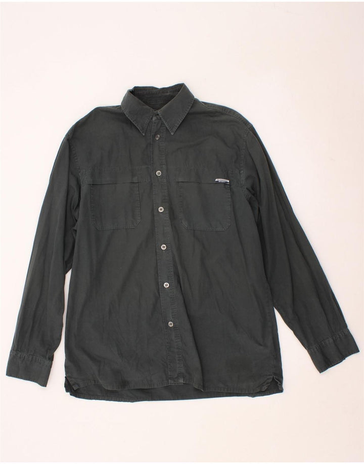 TRUSSARDI Mens Shirt Large Grey Cotton Vintage Trussardi and Second-Hand Trussardi from Messina Hembry 