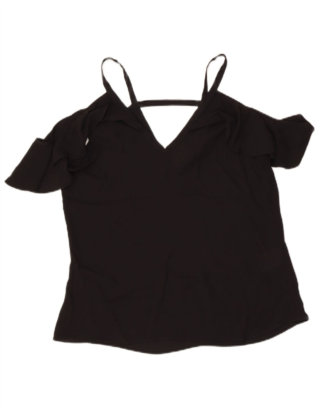 Damski top z odkrytymi ramionami BCBGMAXAZRIA UK 2 2XS, czarny poliester