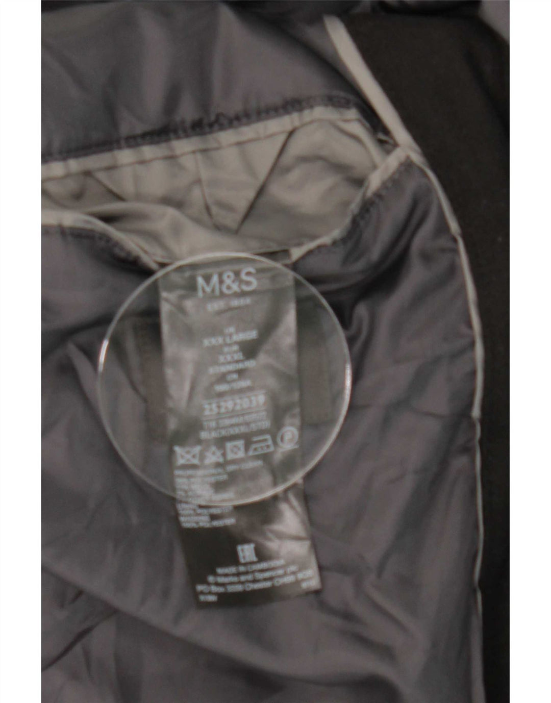 Marks & Spencer Płaszcz męski UK 46 3XL Czarny poliester
