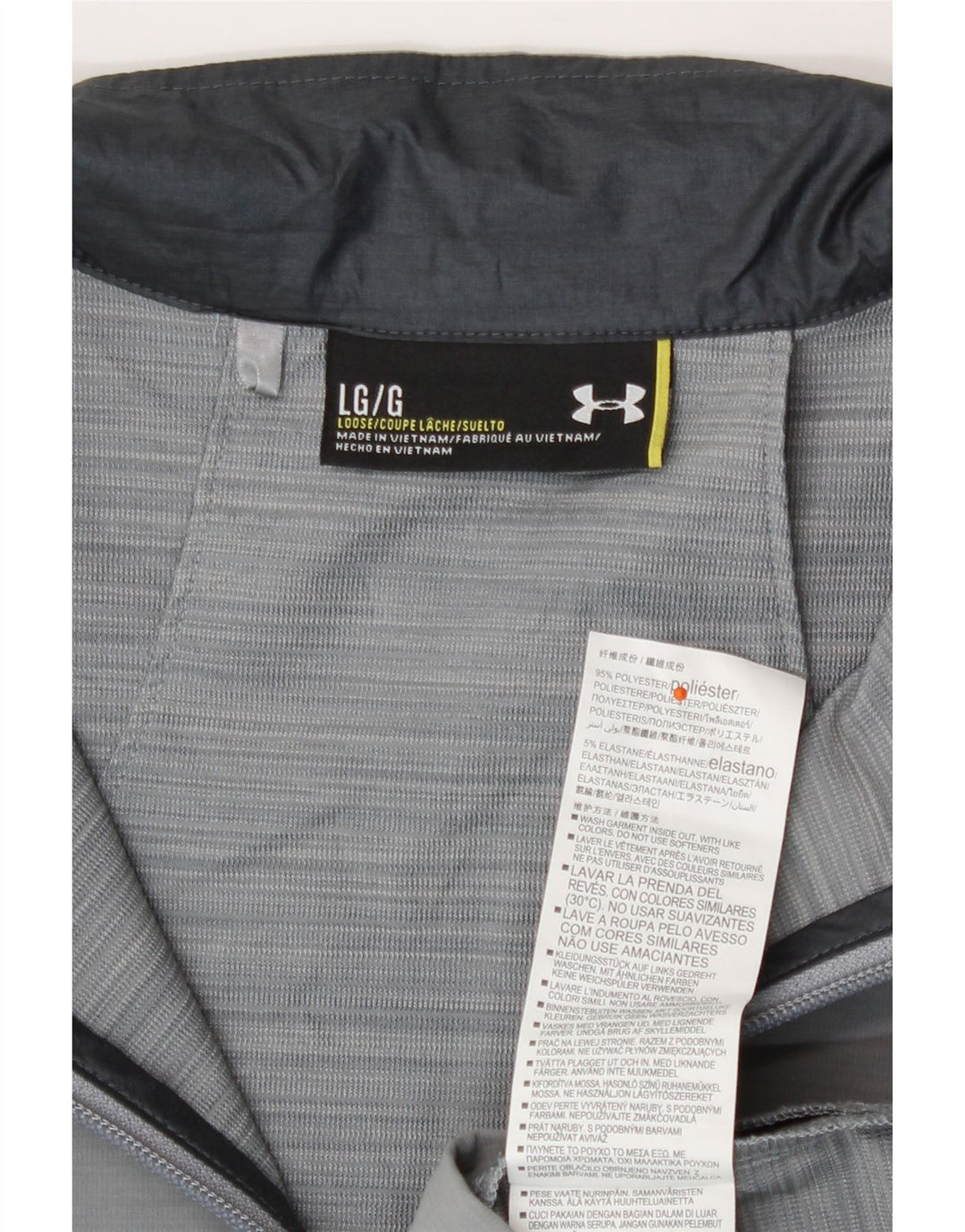 Męska kurtka dresowa Under Armour o luźnym kroju, duża, szara, z poliestru