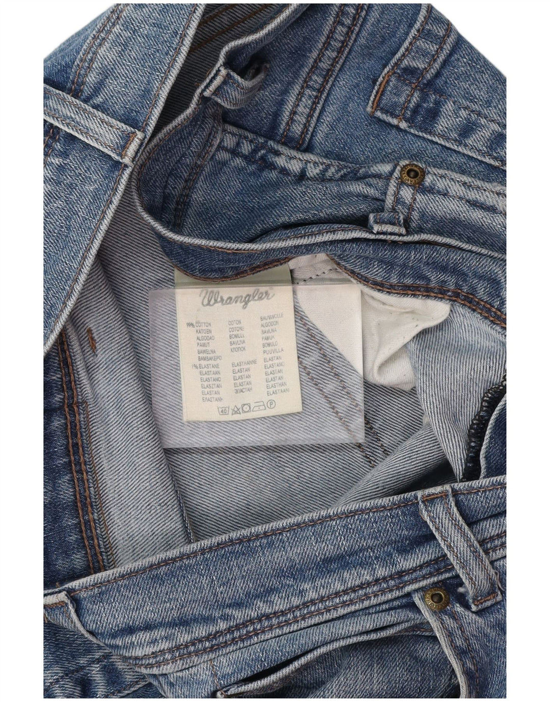 WRANGLER Męskie proste dżinsy W36 L34 Niebieskie, bawełniane