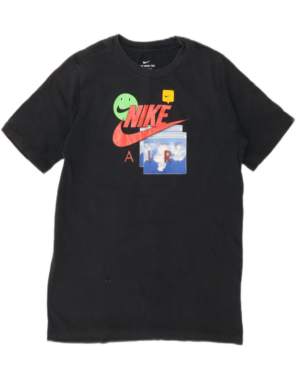 Chłopięcy T-shirt z grafiką Nike, 13-14 lat, XL, szara bawełna