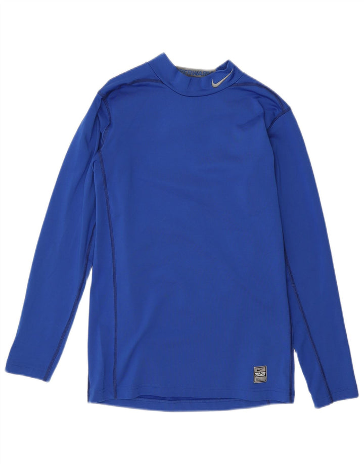 Męska koszulka Nike Dri Fit z długim rękawem, średnioniebieska, poliestrowa