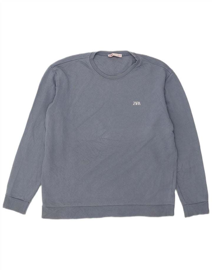 Męska bluza Zara XL, niebieska, bawełniana