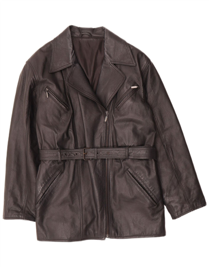 Canda Damska kurtka skórzana UK 16, duża, czarna skóra