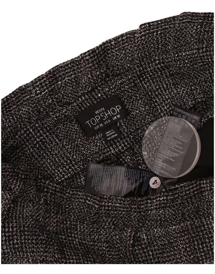 Damskie krótkie spodnie Topshop UK 10 Small W28 L22 Szary poliester w kratę