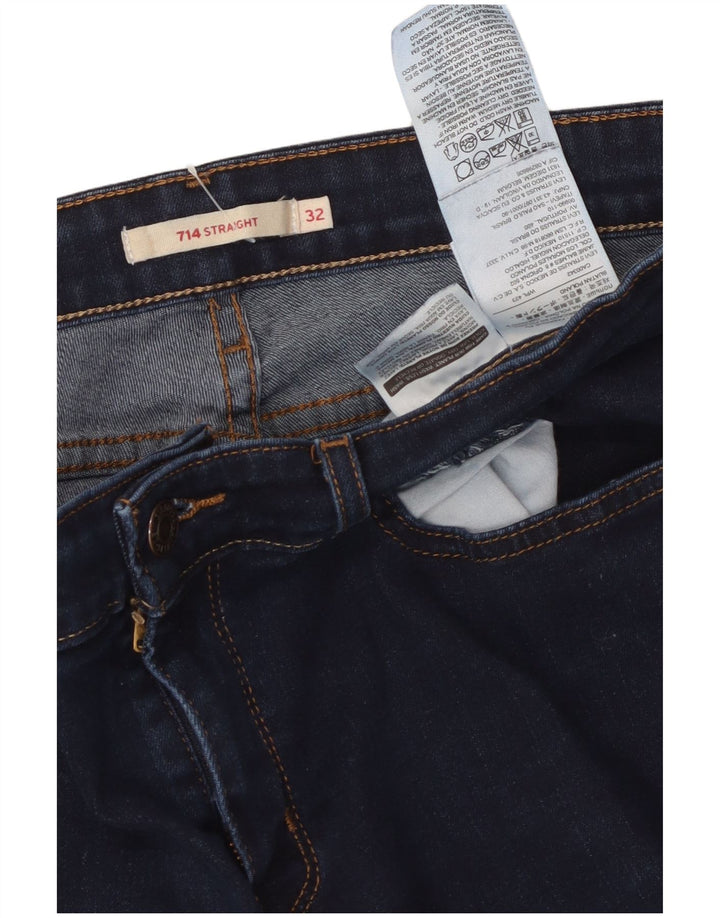 Damskie jeansy LEVI'S 714 Straight W32 L28 Granatowa bawełna