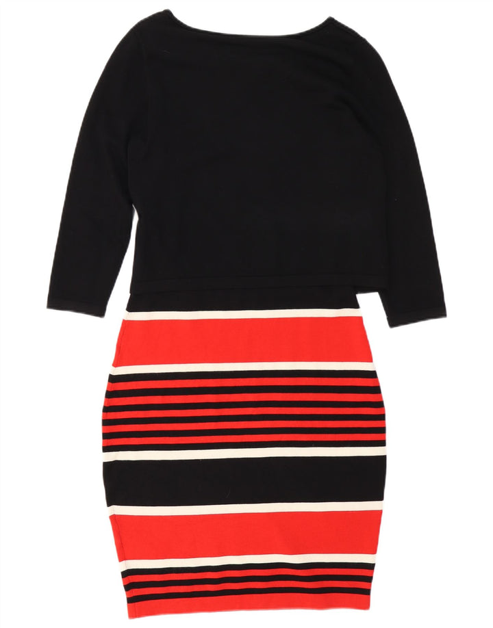 Damska sukienka sweterkowa z rękawem 3/4 PHASE EIGHT UK 10 w małe czarne paski