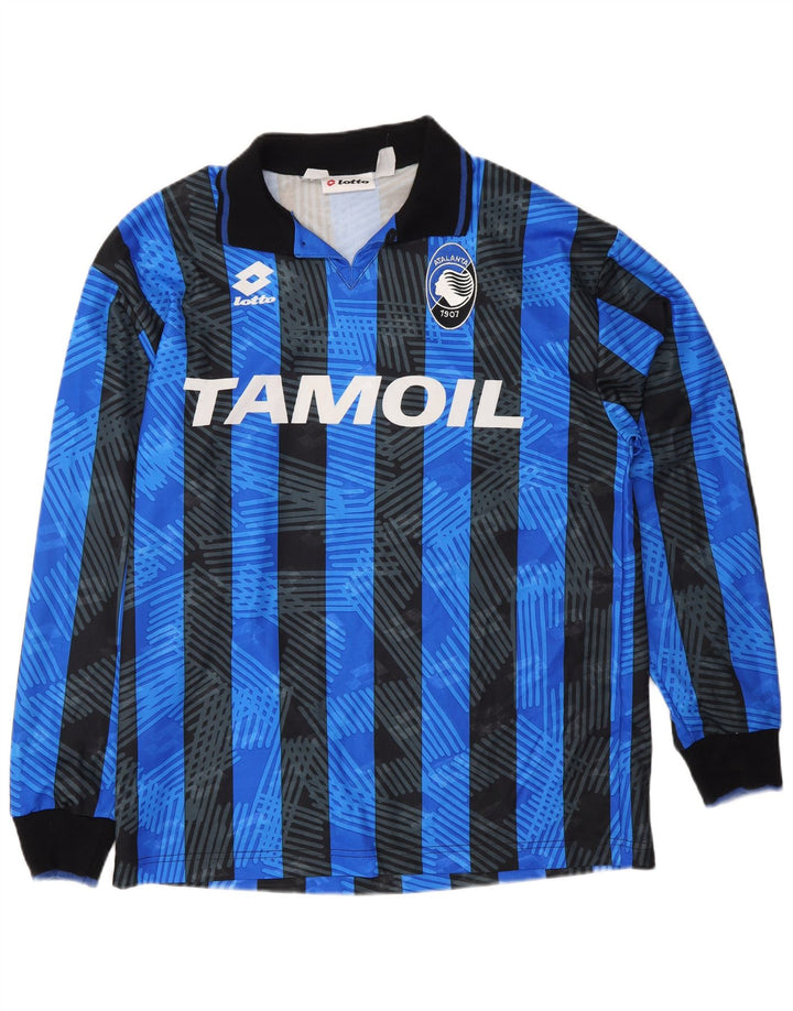 Koszulka domowa LOTTO Atalanta 1991-1993, sportowa, średnie niebieskie paski