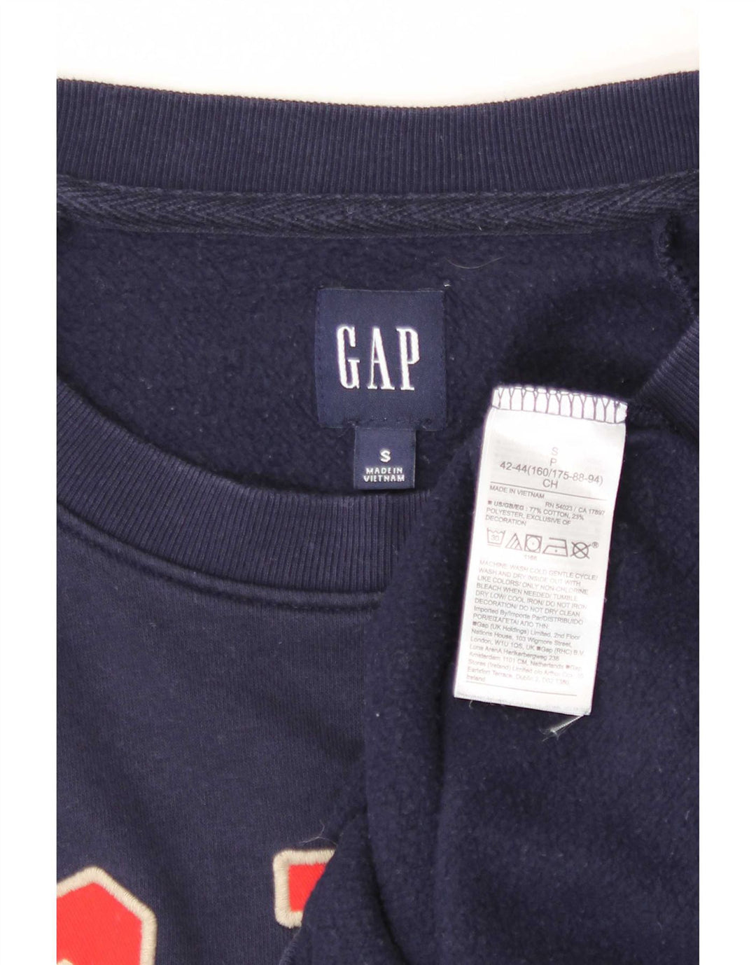 Damska bluza oversize Gap Crop Graphic UK 10, mała, granatowa