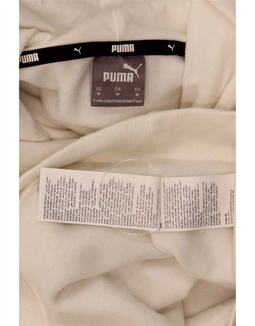 Męska bluza z kapturem Puma z grafiką, średnia biała bawełna