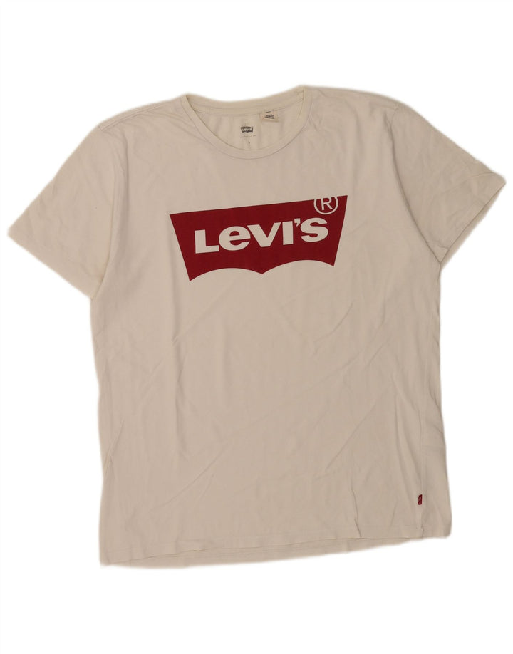 Męski T-shirt z grafiką Levi's, duży, biały, bawełniany