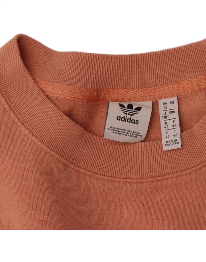 Bluza damska Adidas Oversized Sweter UK 16 Duża Pomarańczowa Bawełna