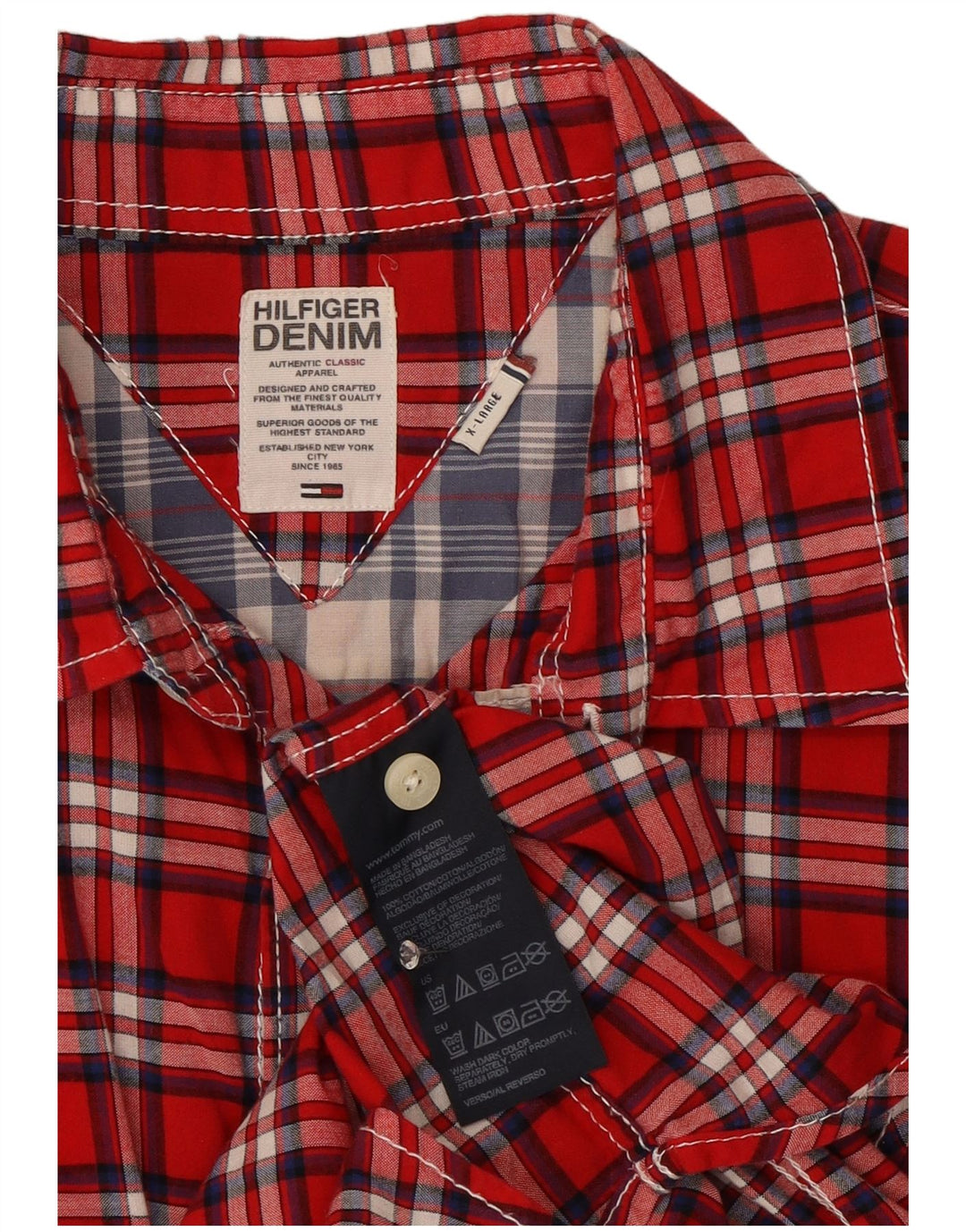Koszula męska Tommy Hilfiger XL, bawełniana w czerwoną kratę